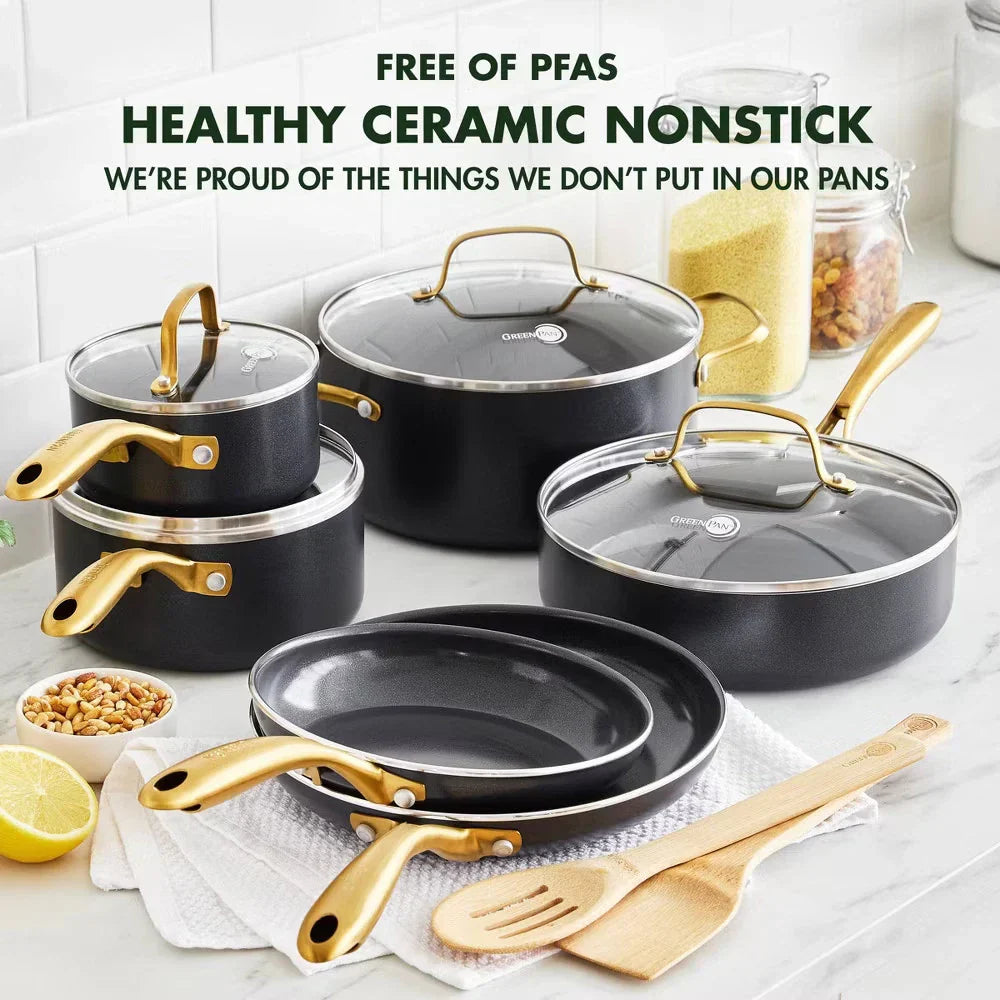 GreenPan Studio 12pc Cookware Set - Black