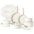 🌟 BRAND NEW IN BOX – 21-PC CAROTE CERAMIC COOKWARE SET – CREAM COLOR – FREE USA